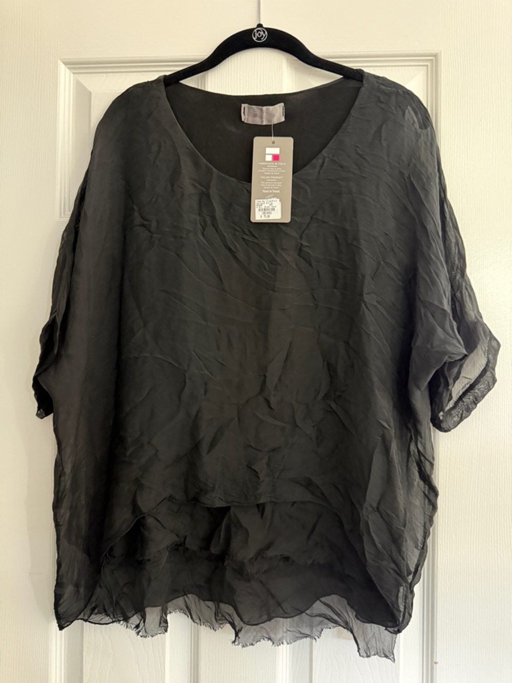 Lightweight Black Sheer Tunic Top